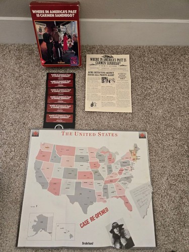 #0016 Where In America's Past is Carmen Sandiego Big Box PC Game 5.25 DOS Disk - Picture 2 of 6