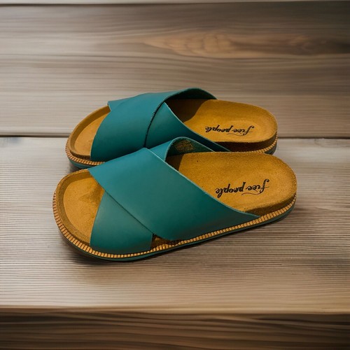 Turquoise Free People Sandals Brand New Size 7 Us 37 EU So Cute Made In Spain - Picture 1 of 7