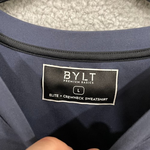 Bylt Premium Basic Men's Large Navy Blue Elite Crewneck Sweatshirt Sweater - Picture 2 of 6