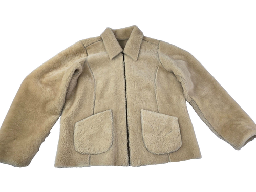 Isabella Bird Reversible Suede Sheepskin Shearling Full Zip Bomber Jacket M - Picture 8 of 21