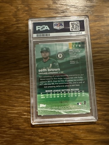 2020 Stadium Club Chrome #170 Seth Brown Orange /25 PSA 10 Rookie Card Athletics - Picture 2 of 3