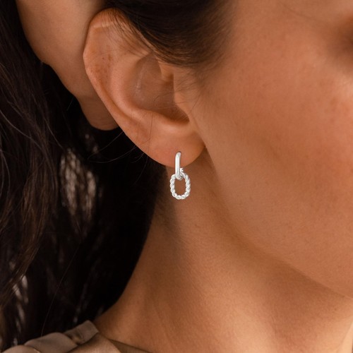 Gold Earrings for Women Trendy, Simple Dainty 14K Gold Plated Paperclip Squar... - Picture 4 of 6