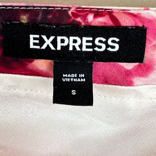 Express Satin Floral Cowl Neck Mini Slip Dress Y2K Style Pink Floral Botanical - Picture 7 of 10