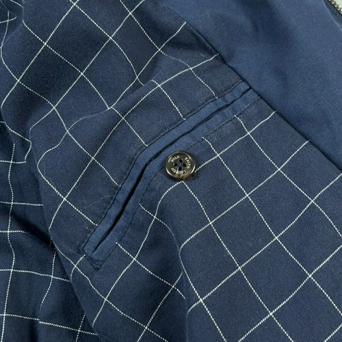 Vintage Polo Ralph Lauren Jacket Men XL Navy Blue Harrington Bomber Plaid Lining - Picture 10 of 16