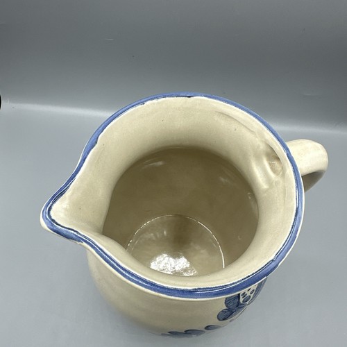 Jarra de agua vintage Pfaltzgraff Yorktowne 64 oz gres EE. UU. azul blanca 416 años - Imagen 7 de 9