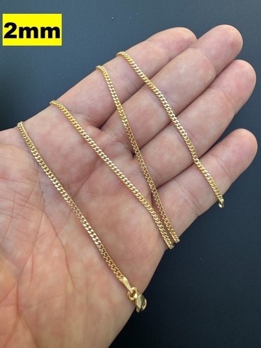 Mens 14k Gold Plated Solid 925 Sterling Silver Miami Cuban Chain 2-12mm Necklace - Picture 14 of 24