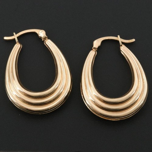 14K Yellow Gold Hoop Earrings. 2 pair - Picture 4 of 6