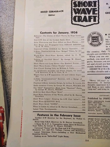 (2)"SHORT WAVE CRAFT & "SHORT WAVE TELEVISION" Radio Magazines Jan. 1936 &Jan 37 - Picture 14 of 19