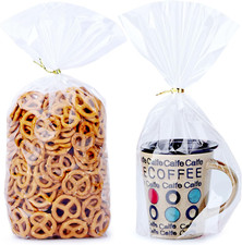 50Pcs 7X12 Inch Bottom Gusset Bags Clear Cellophane Gift Bags Plastic Gift Wrap