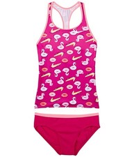 Nike Girl's Pool Party Racerback Tankini Big Kids Fireberry Size MD L102864