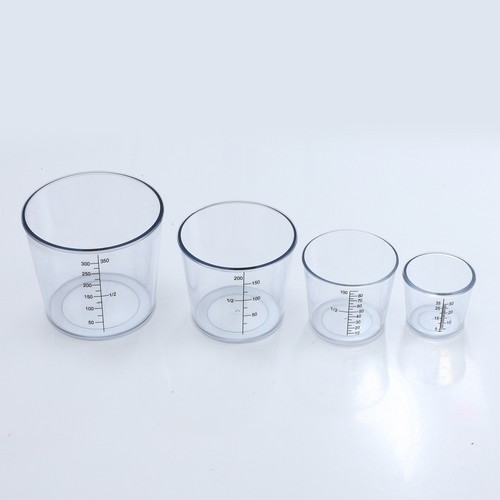 4 Stück Mess PC Becher Küche Angeln Köder Gadgets Transparent mit Deckel - Bild 8 von 27