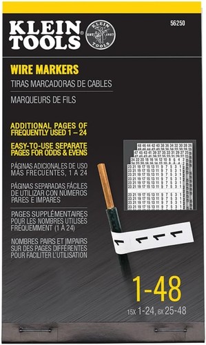 Klein Tools 56250 Wire Marker Book 1 Count (Pack of 1), Black Print on White  - Picture 1 of 10