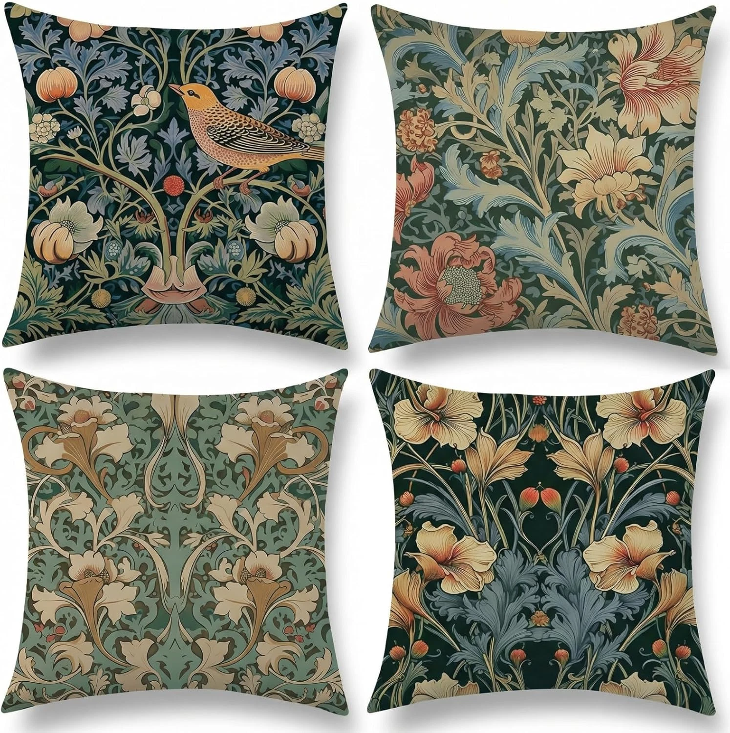 William Morris Floral Throw Pillow Covers Set of 4, 18x18 Inch Vintage Design
Opens in a new window