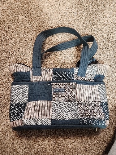 Bella Taylor Handbag For Women /Lightweight Blue Quilted Pattern 