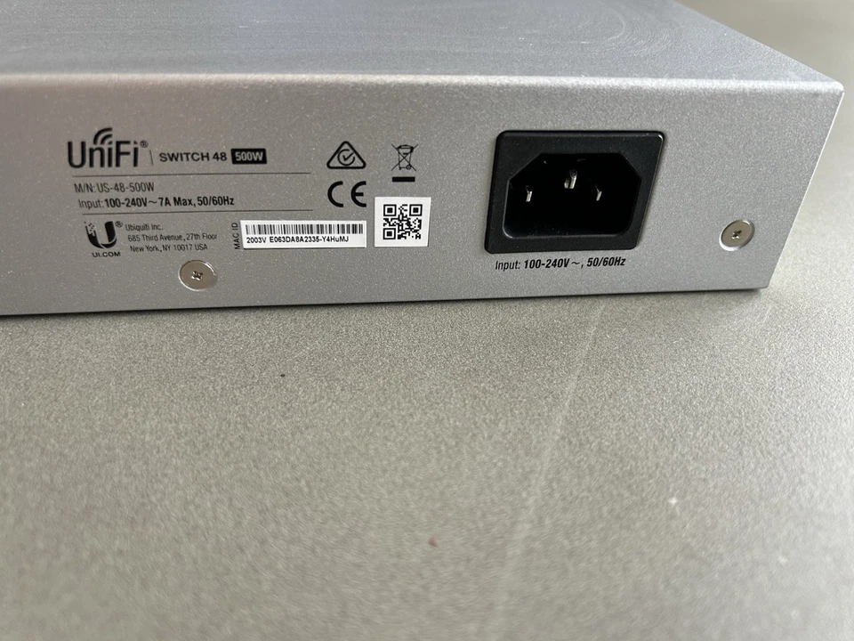 Ubiquiti UniFi US-48-500W 48-Port Gigabit PoE+ Switch - Tested & Working - Image 4 of 4