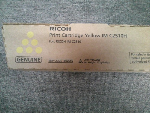 842555 New Genuine Ricoh Savin Lanier Yellow Print Cartridge for the IM C2510H - Picture 2 of 2