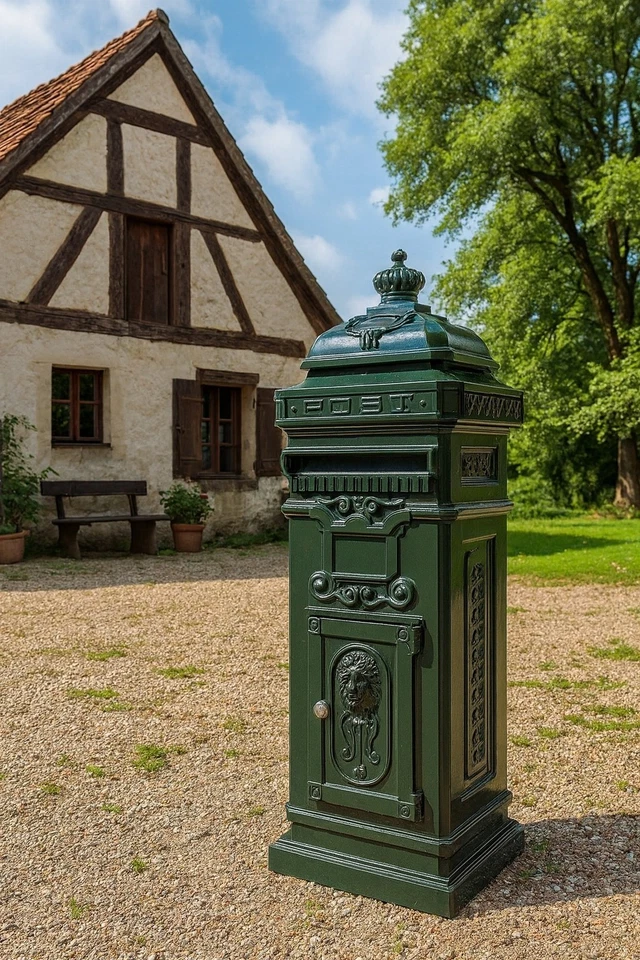 Englischer Briefkasten, Postkasten, Standbriefkasten, Mailbox, Post, Brief, Grün - Bild 3 von 4