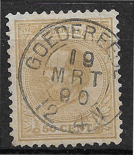 Netherlands 1872-1888  King Willem 3,  NVPH no. 27, 50 cents bister, Goedereede - Picture 1 of 2