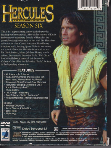 Hercules: The Legendary Journeys: Season Six / DVD / 5 Disc Set / Final Season - Afbeelding 2 van 2