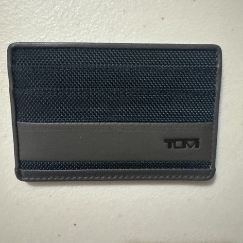 NEW Tumi Alpha SLG Slim Card Case Navy Grey 2 Card Slots Slip Pocket Nylon Gift - Picture 2 of 12