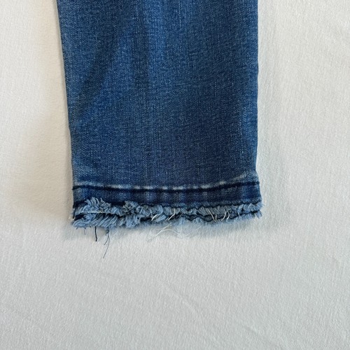 Democracy Ab Solution Cropped-Jeans zum Überziehen Größe 10 blau dunkle Waschung distressed - Bild 12 von 13