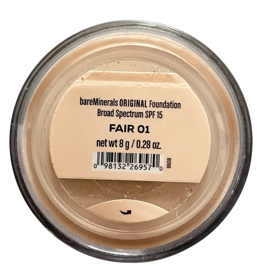 BareMinerals Original SPF 15 Foundation Shade Fair 01 Makeup Loose Powder 8grm - Image 3 of 4