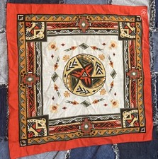Vintage Wamcraft Bandana Handkerchief Retro SouthWestern Native Art USA