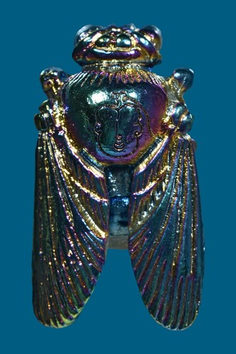 Golden Bumblebee Rainbow Metal Wealth Thai Amulet Alchemy Prosperity Charm - Picture 2 of 8