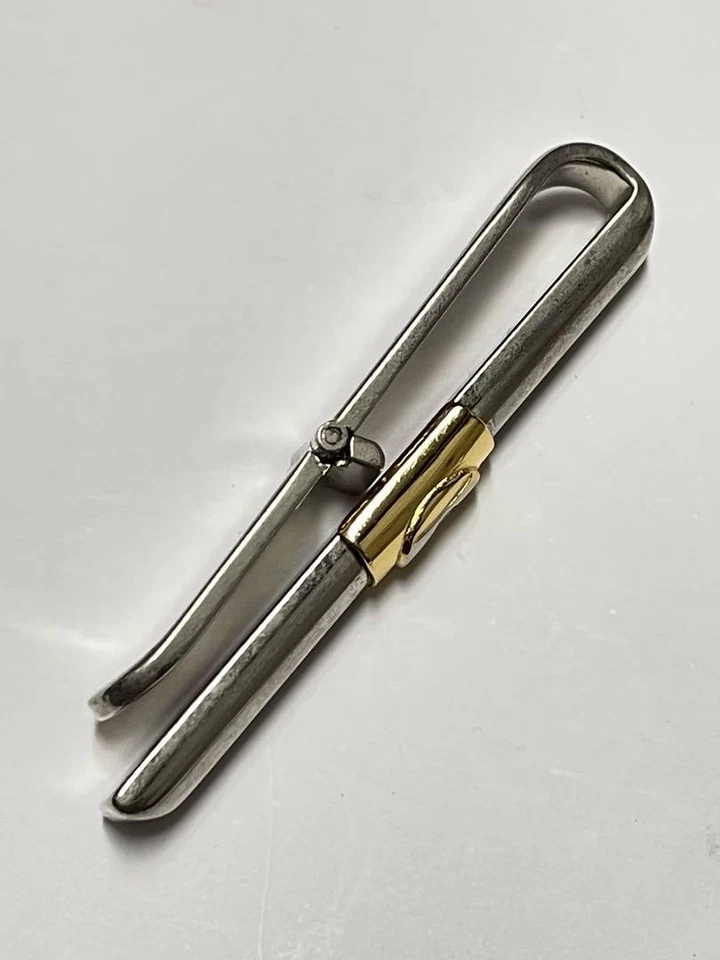 GUCCI подлинный блокировки G логотип галстук зажим бар заколка золото × серебро цвет без коробки - Изображение 3 из 4