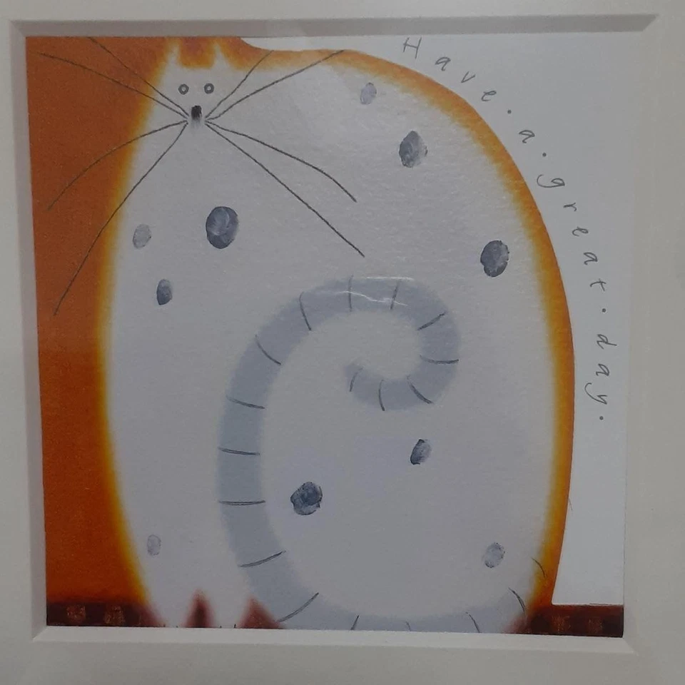 US DDP Govinder Nazran Have A Great Day Cat Art Print Greeting Card Framed Foto 2 de 4