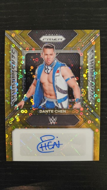 2024 Panini Prizm WWE Dante Chen Gold Disco Auto 10/10! SSP!