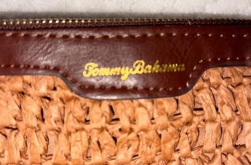Tommy Bahama Bahama Mama Small Raffia Straw Zipper Bag 6"x 8" - Picture 2 of 4