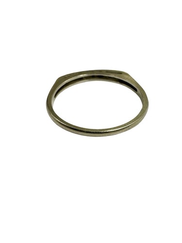 Vintage 18k White Gold Keepsake Single Cut Diamond Wedding Band Ring Estate - Picture 4 of 5
