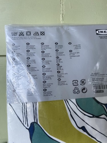 New IKEA Janette Curtain Drapery 2 Panels 57” X 98” Mod Chartruese Blue Flaw - Bild 11 von 14