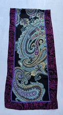 Paisley Floral Anne Klein Long Rectangular 100 Silk Scarf 14x31  