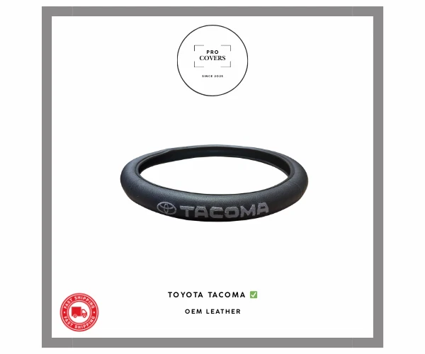 TOYOTA TACOMA STEERING WHEEL COVER GENUINE LEATHER 15" OEM QUALITY - Image 3 of 3