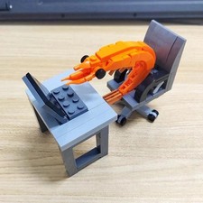 Moc Building Block Shrimp Model Figurines, Puzzle Assembly, Boys and Girls Rando
