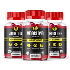 (3 Pack) VigorLong Gummies for Men ed, Vigor Long Male Performance 180ct