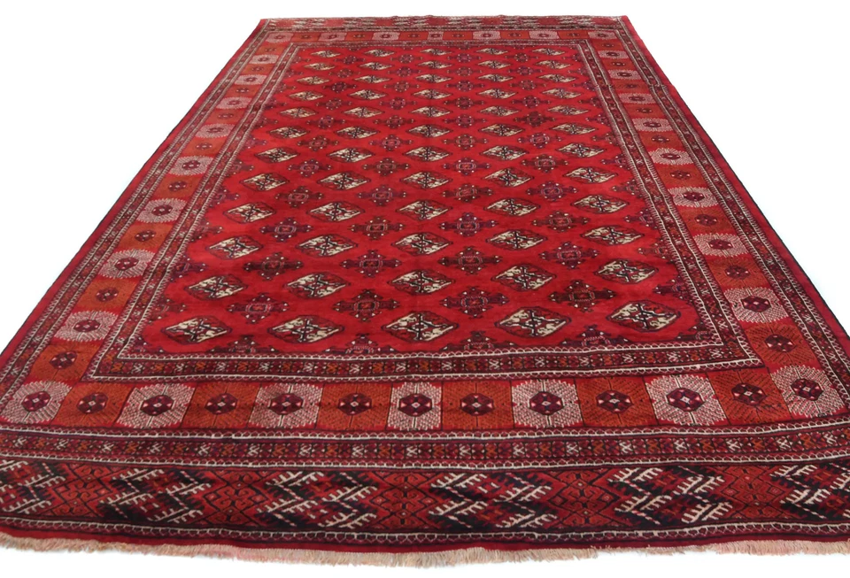 Vintage Hand-Knotted Oriental Rug 8x11 ft Tribal Geometric Design Home Carpet - Image 2 of 4