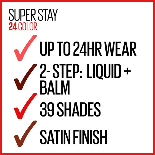Maybelline Super Stay 24 Liquid Lipstick Makeup, Relentless Ruby - Bild 7 von 7