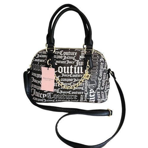 Bandolera Juicy Couture Logo Cartera Domo Blanco y Negro Y2k Nueva con etiquetas