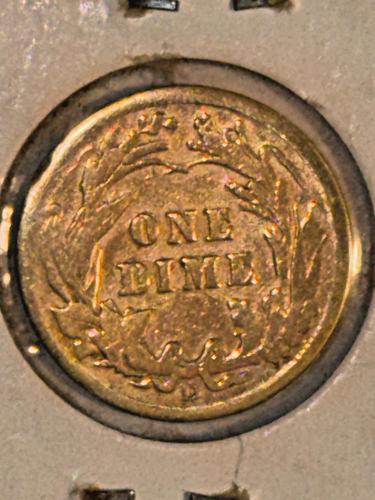 1914-D 90% Silber Barber Dime mit Gold Overlay US Münze - Bild 7 von 12