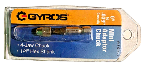 GYROS Keyless Mini Adapter Chuck, ¼ Inch Hex Shank Small Drill Bit Adapter Chuck - Picture 2 of 5