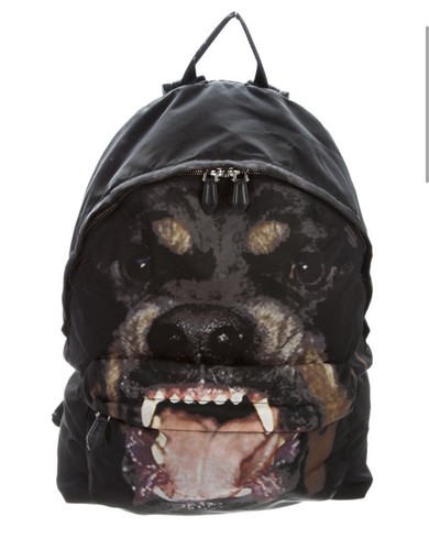 GIVENCHY ROTTWEILER Print Black Large backpack nylon W/ Dustbag - Picture 2 of 18