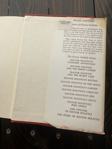 The Story Of Dr. Dolittle Hugh Lofting 1948 Hard Cover 54th Print Illustrated DJ - Foto 15 di 20