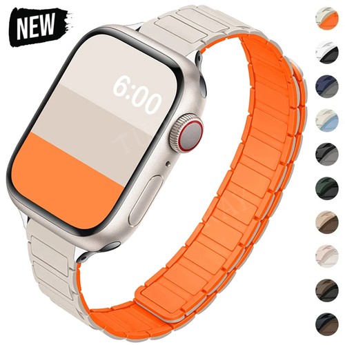 Magnet Silikon Armband Für Apple Watch Ultra Series 11 10 9 8 7 SE 6 5 4 38-49mm - Picture 1 of 39