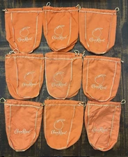 Crown Royal Lot of 9 Peach 750 ml Drawstring Felt Bags