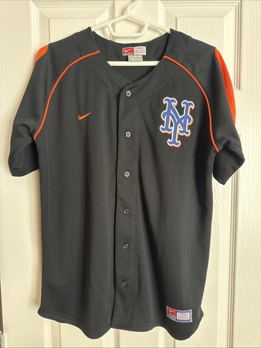 NEW YORK METS Vintage Nike Team Blank Baseball Jersey Size Youth Large 16/18 - Picture 1 of 8