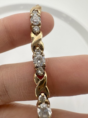 Vintage Roman Tennis Bracelet Gold-tone and Rhinestones 7.5” - Picture 5 of 6