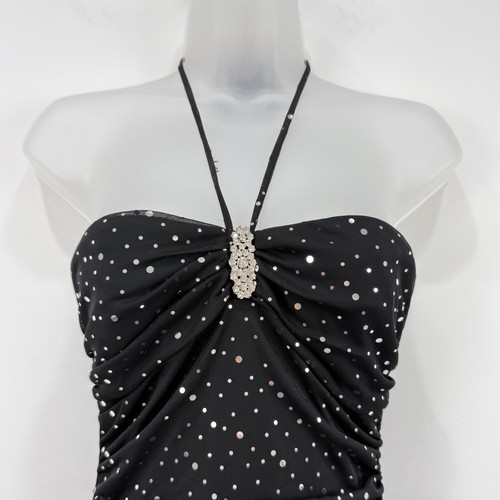 Abito City Triangles donna M paillettes vintage Y2K fata grunge stravagante asimmetrico - Foto 9 di 14